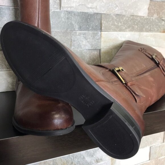 Naturalizer Chestnut Moto Boots with Buckle Detail - Picture 8 of 9